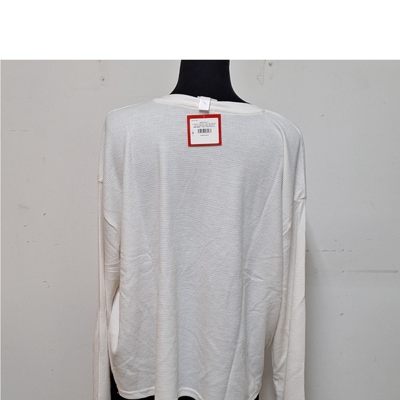 NEW! Women's "Oh What Fun" Thermal White/CreamTop - Wondershop, Henley, PJ Top - Picture 5 of 8